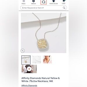 Affinity Diamonds Natural Yellow and White .75cttw. Diamond Necklace 14k. QVC